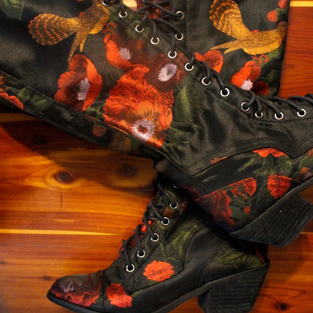 Free People x Jeffrey Campbell Lace up Boots